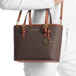 Michael Kors Jet Set Travel Extra-Small Signature Tote Bag
